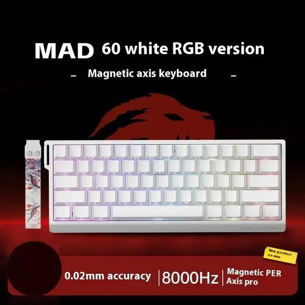 Клавіатура дротова Madlions MAD 60 HE RGB 1000 HZ White (6977700930736) 060145 фото