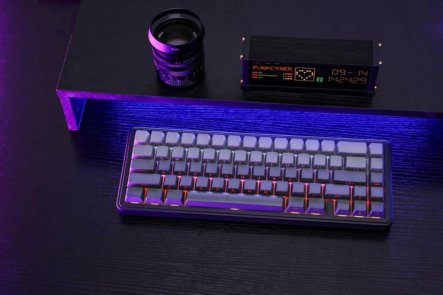 Клавіатура бездротова AULA F65 Wireless Mechanical Keyboard RGB Black Gradient (Side-printed) 060153 фото