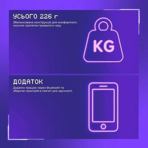 Навушники бездротові Proove Gaming Glimmer (APP) Black/Purple (WHGL00022016) 030172 фото