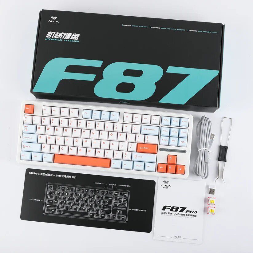 F87 White Купити Клавіатура бездротова AULA F87 Pro Wireless Mechanical Keyboard ...