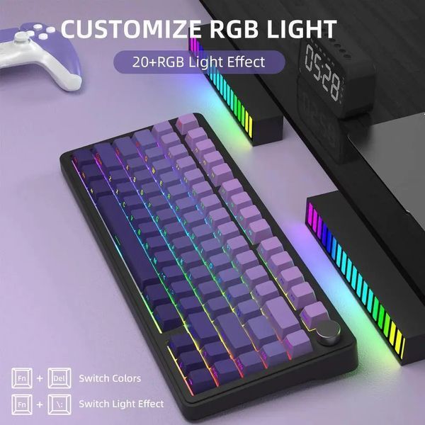 Клавіатура бездротова Attack Shark X85 Gradient Purple (6972792471594) 060233 фото