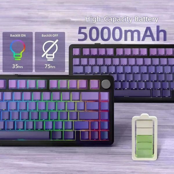 Клавіатура бездротова Attack Shark X85 Gradient Purple (6972792471594) 060233 фото