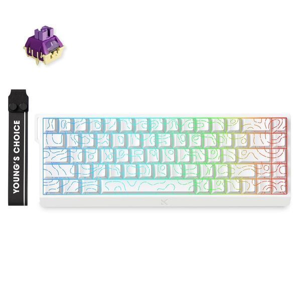Клавіатура MCHOSE Ace 68 Ultra Esports TTC Dragon Lord Magnetic Switch White Topographic (MC-ACE68-32)  060243 фото