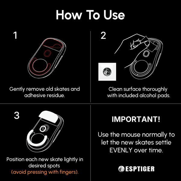 Глайди тефлонові для Logitech G Pro X Superlight 2/SE Esptiger Kryos 040430 фото