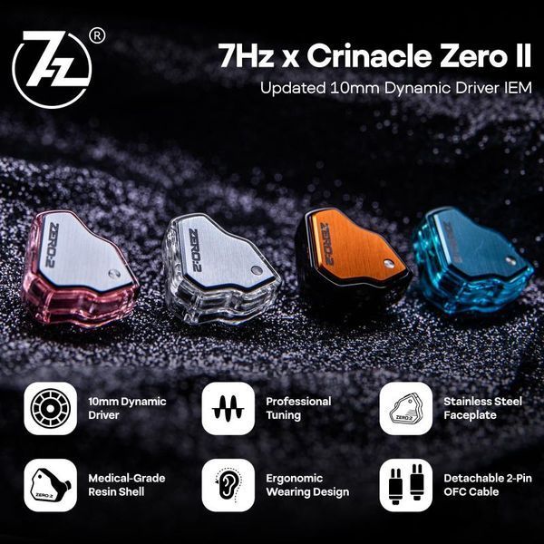 Навушники 7HZ x Crinacle Zero 2 Silver Type-C з мікрофоном 030173 фото