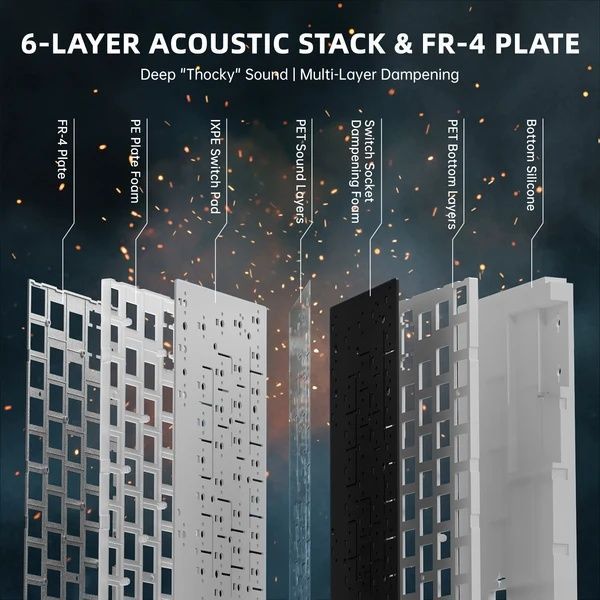 Клавіатура дротова Attack Shark R68 HE Forged Carbon Magnetic Switch Ice Ninja 060236 фото
