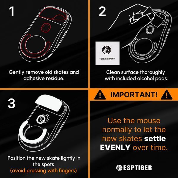 Глайди тефлонові для Logitech G502 X Wireless/Plus Esptiger Ice V2 040411 фото